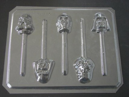 203sp Star Wonders Faces Chocolate or Hard Candy Lollipop Mold